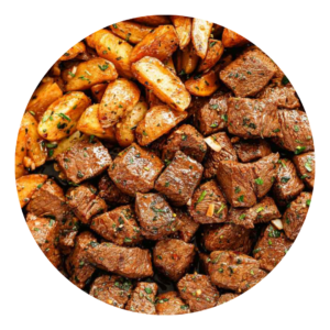 Garlic Butter Steak Bites & Crispy Potato