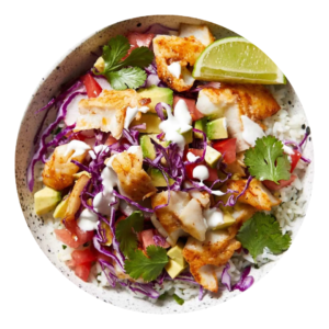 Spicy Herbed Fish Taco Bowl